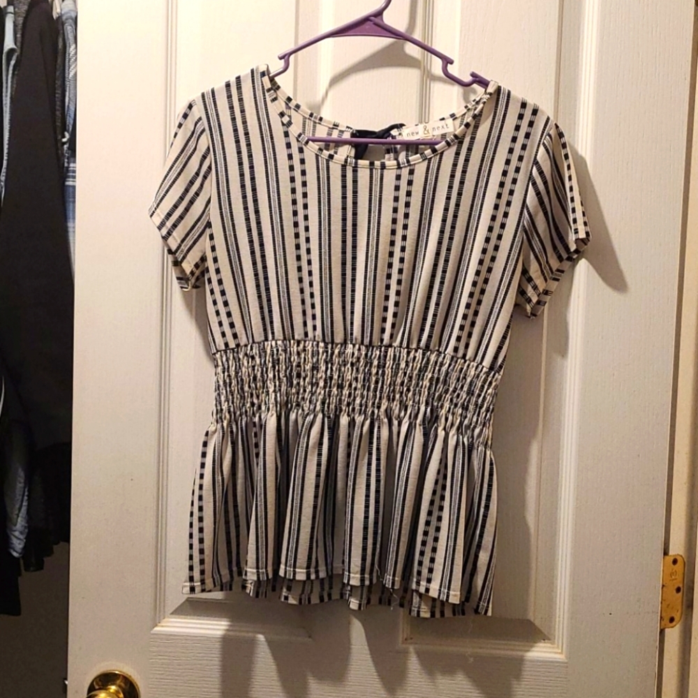 Black & White Peplum Shirt
